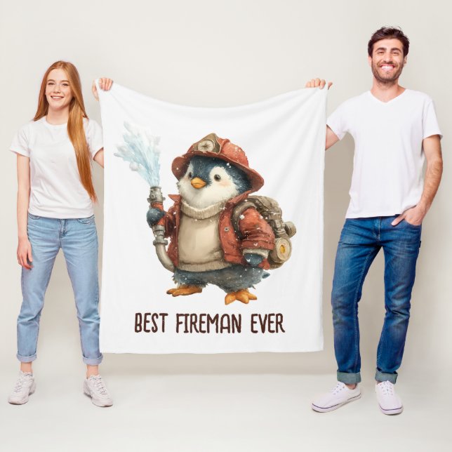 Vinterpingvinbrandman pingis paddel fleecefilt (På plats)