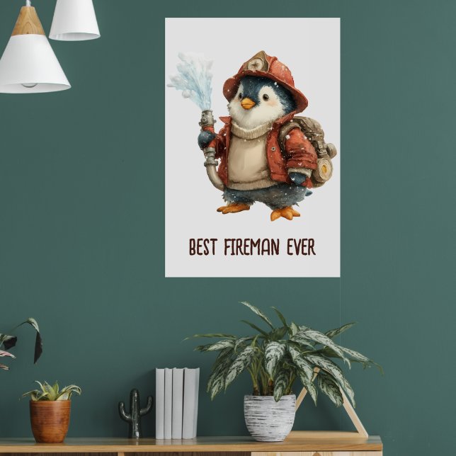 Vinterpingvinbrandmanpingisracket Poster (Vardagsrum 1)