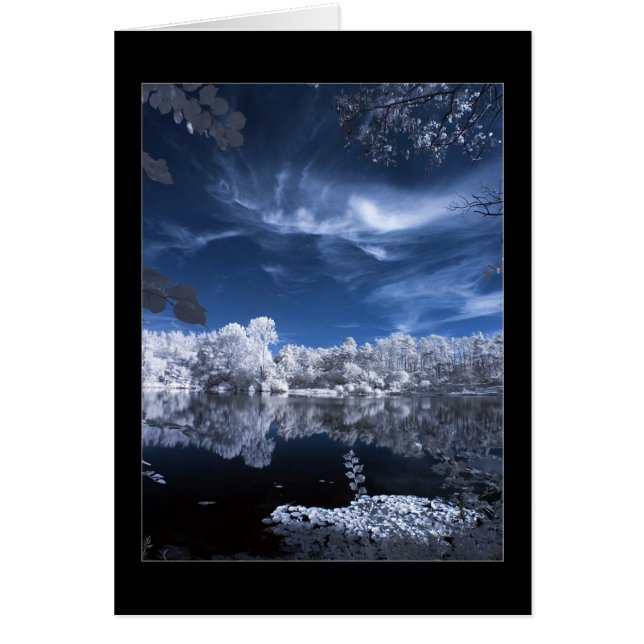 vinterplats i sjö hälsningskort (Framsidan)