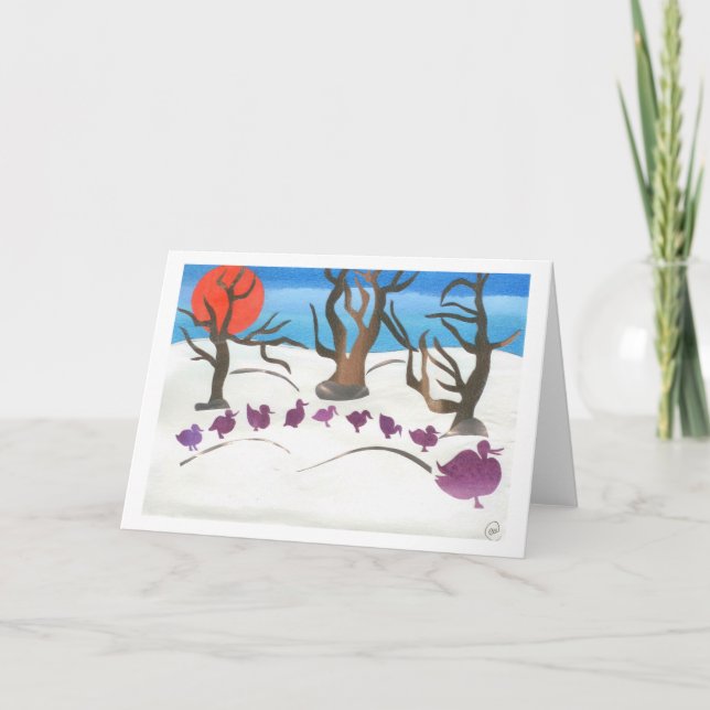 Vinterplatsen av gör långt för Ducklings Helgkort (Framsida)