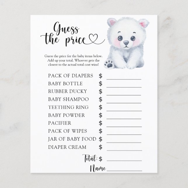 Vinterpolär teddybjörn - Gissa priset! Spel (Framsida)