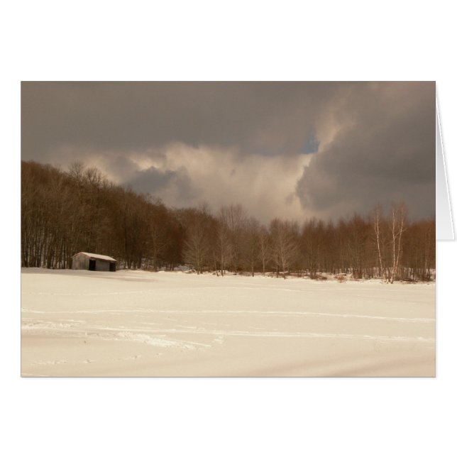 VinterPole ladugård Hälsningskort (Framsidan Horizontal)
