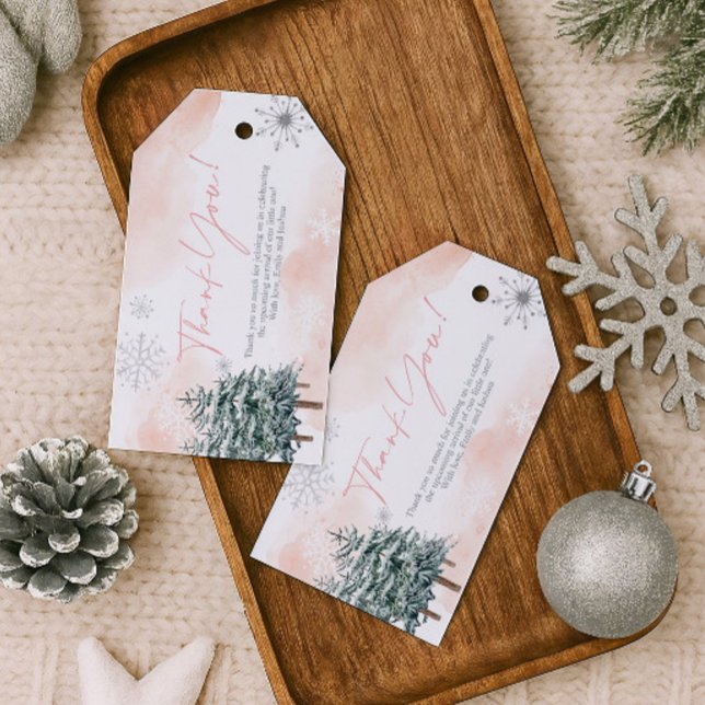 Vinterpresent till babyfest och förmån presentetikett (Skapare uppladdad)