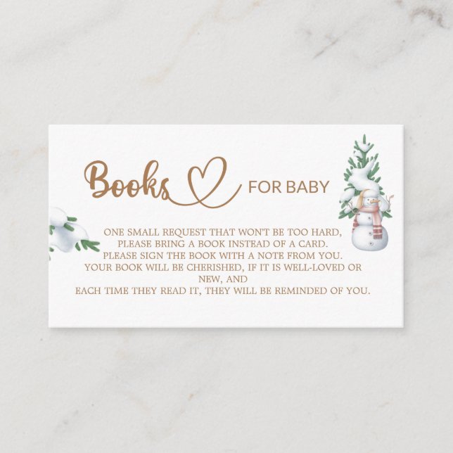 Vinterpresenter för bebis vid baby shower tilläggskort (Framsida)