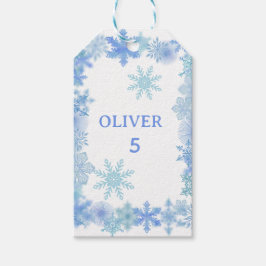 Vinterpresentkort, minimalistiska snöflinga-gunsti presentetikett