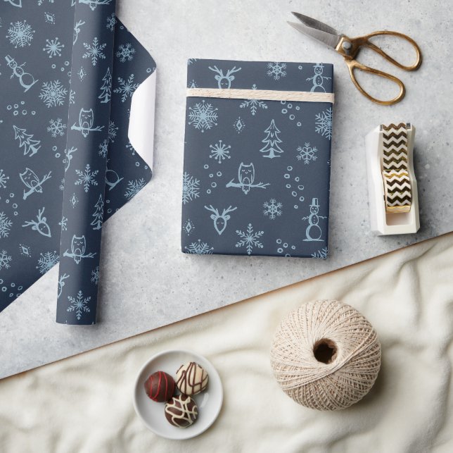 Vinterpresentpapper - Skymning + Himmel Presentpapper (Hantverk)