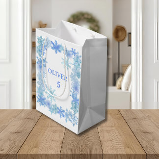 Vinterpresentpåse, minimalistisk snöflagegåvpåse