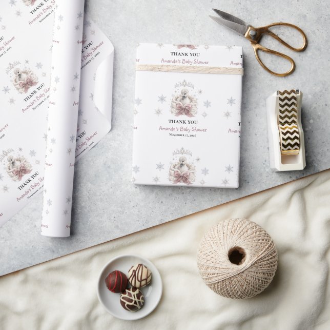 Vinterprinsessa En liten svan Baby Shower Presentpapper (Hantverk)