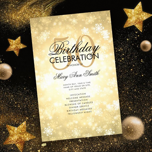 Vinterprogrammet Guld Wonderland Menu, 50:e födels Flygblad (Skapare uppladdad)