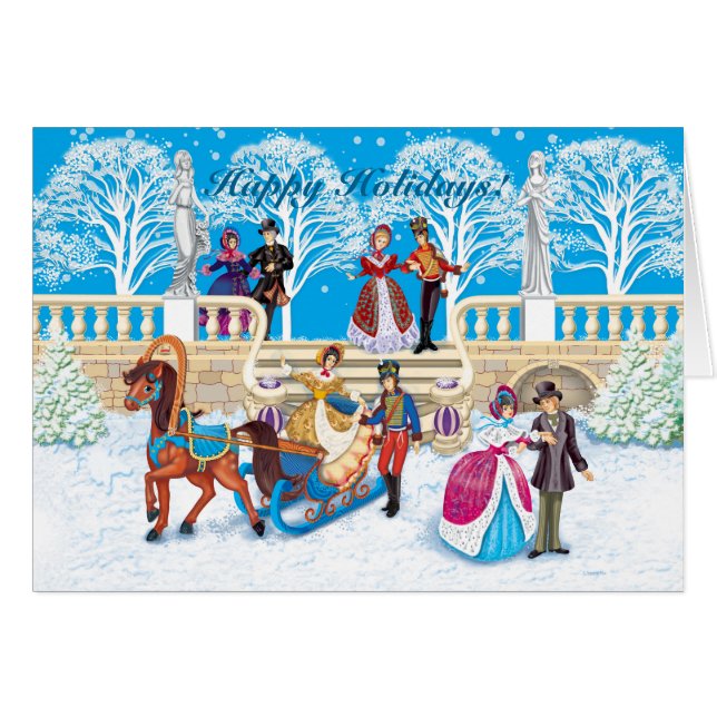 Vinterpromenad Hälsningskort (Framsidan Horizontal)