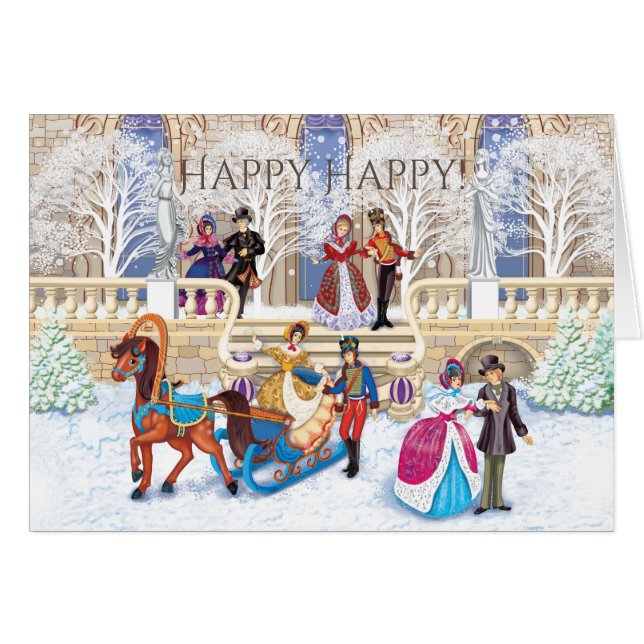 Vinterpromenad Hälsningskort (Framsidan Horizontal)