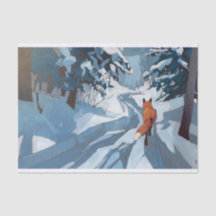 Vinterpromenad hem, snöig ensam räv