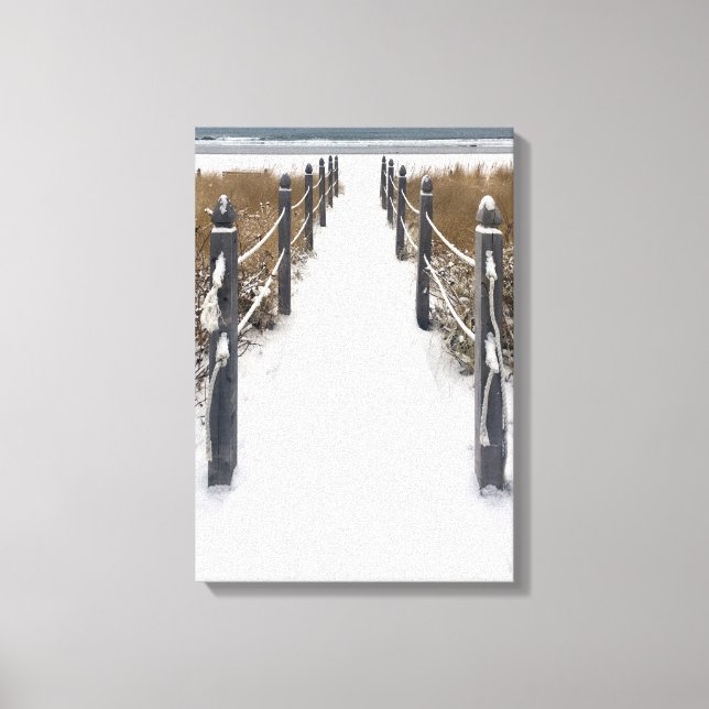 Vinterpromenad i gammal trädgårdsstrand canvastryck (Framsida)