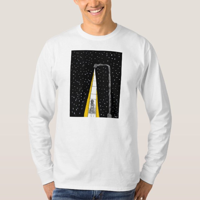 Vinterpromenad på natten tee shirt (Framsida)