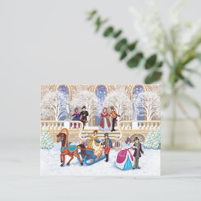 Vinterpromenad Vykort (Stående Fram)