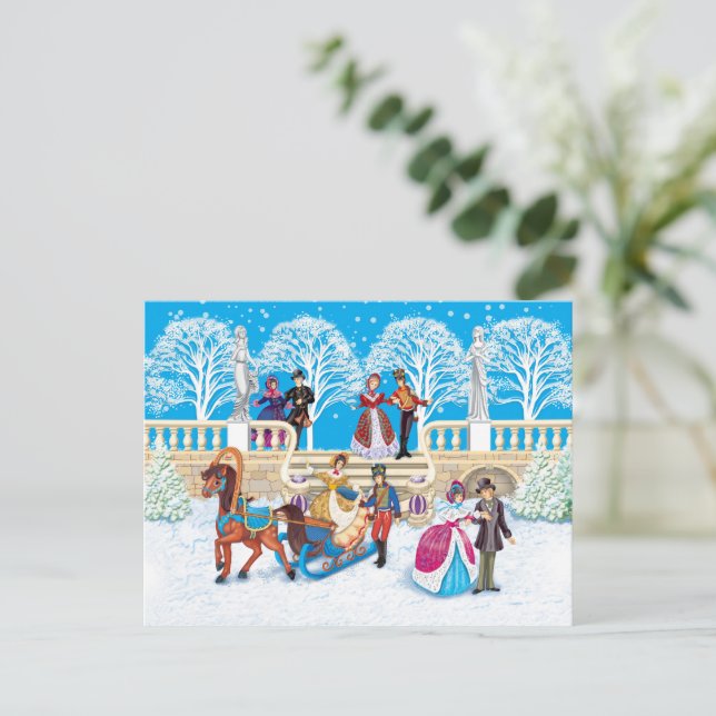 Vinterpromenad Vykort (Stående Fram)