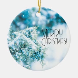 vinterprydnadsbär, täckta av snö julgransprydnad keramik