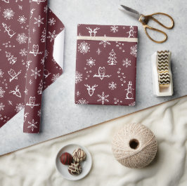 Vinterprylar Presentpapper - Vin + Snö