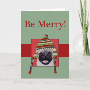 Vinterpug-Hund julkort Helgkort