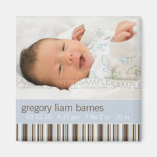 Vinterrandblått •, Babymeddelande Magnet