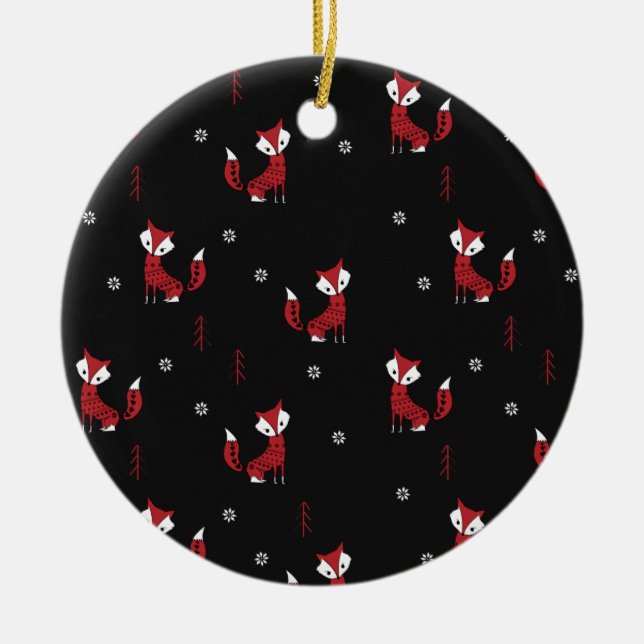 Vinterräv Julgransprydnad Keramik (Framsidan)