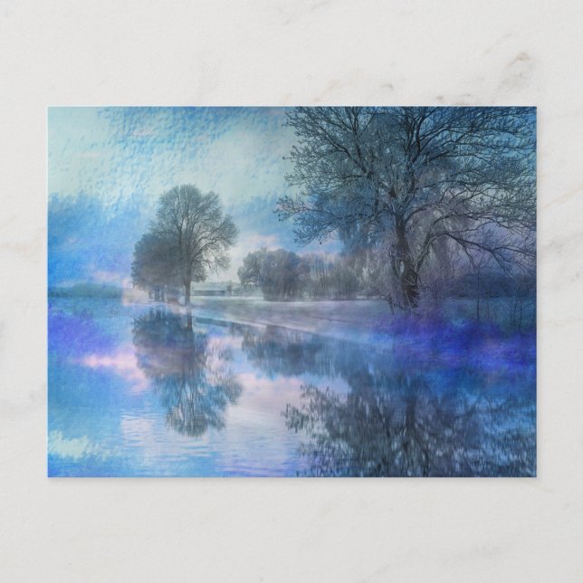 Vinterreflektion Helgdag vykort (Framsida)