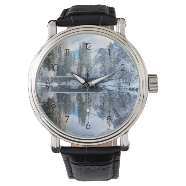 Vinterreflektion i Yosemite Armbandsur (Framsida)