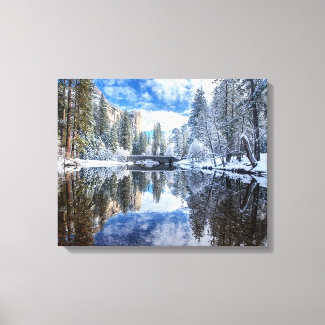 Vinterreflektion i Yosemite Canvastryck (Framsida)