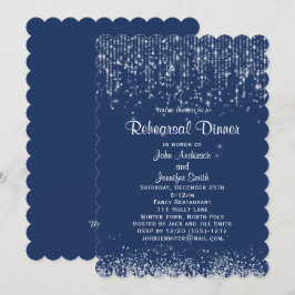 Vinterrepetitionsmiddag för blå vit Ljus Inbjudningar