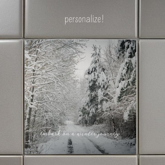 Vinterresa genom skogen kakelplatta (Skapare uppladdad)