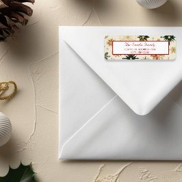 Vinterretur i elegant Snöflingor Helgdag vid Guld Returadress Etikett