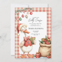 Vinterröd jul tokiga gås baby shower