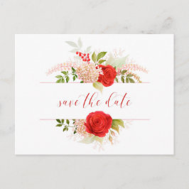 Vinterröda rosor & grönska Spara datum Vykort