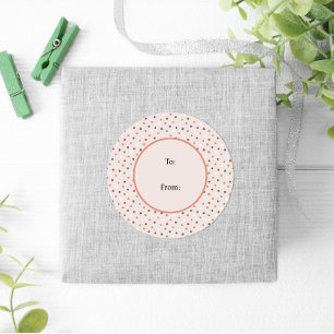 VinterRosa Pastel Roligt Polka dots jul Runt Klistermärke