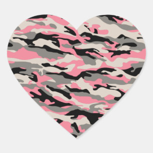 VINTERROSOR CAMO HJÄRTFORMAT KLISTERMÄRKE