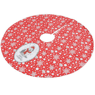 Vinterrött (Red) Gammalt engelskt fårhund (Grått 1 Julgransmatta Fleece