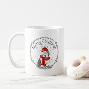 Vinterrött (Red) Gammalt engelskt fårhund (Grått 1 Kaffemugg