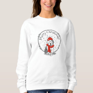 Vinterrött (Red) Gammalt engelskt fårhund (Grått 1 T Shirt
