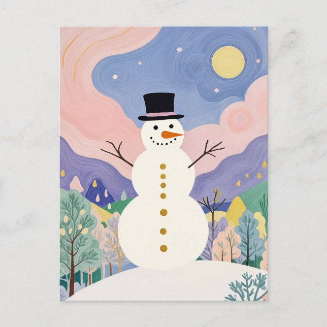 Vinters Cheerful Watcher Helg Vykort (Framsida)