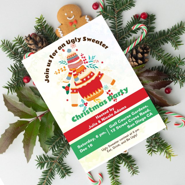 Vinters ledig jul funny ful jultröja julparty inbjudningar (Skapare uppladdad)