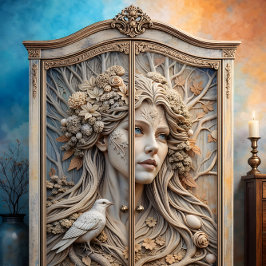 Vinters viskning Eterisk gudinna decoupage