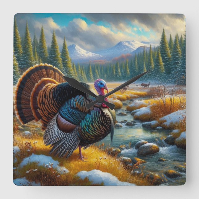 Vintersäsongen första Snö-Vilden Turkiet Fyrkantig Klocka (Framsida)