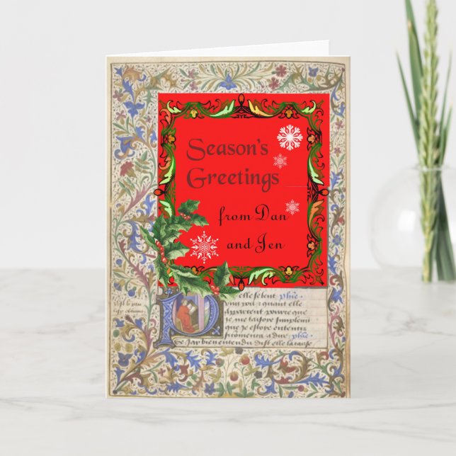 Vintersäsongskort för medeltida manuskript kort (Framsida)