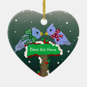 Vinterscen - Bless this Home Scene Julgransprydnad Keramik