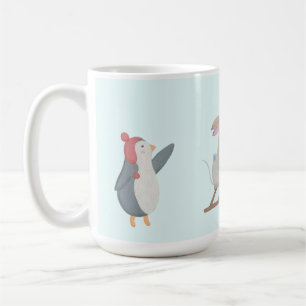 vinterscen för kute på djur kaffemugg