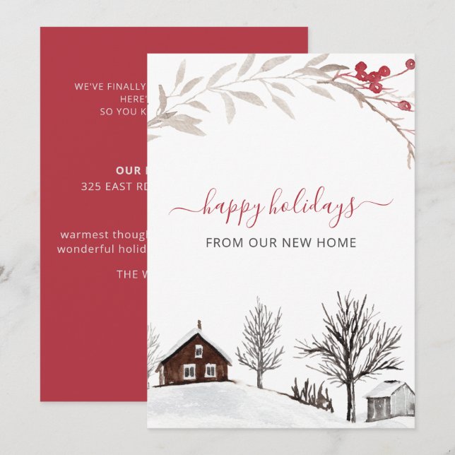 Vinterscen för ny hemvägskörning i Snö, Flyttat He (Fram/baksida)