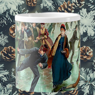 Vinterscen för Victorias isskridskor på vintage Jumbo Mugg