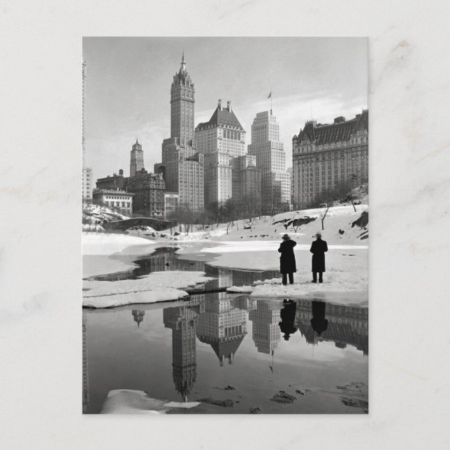 Vinterscen från Central Park, 1933 Vykort (Framsida)