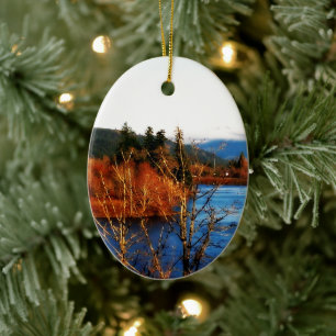 Vinterscen från Columbia Gorge Julgransprydnad Keramik
