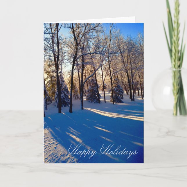 Vinterscen från Iowa Holiday Card Helgkort (Framsida)